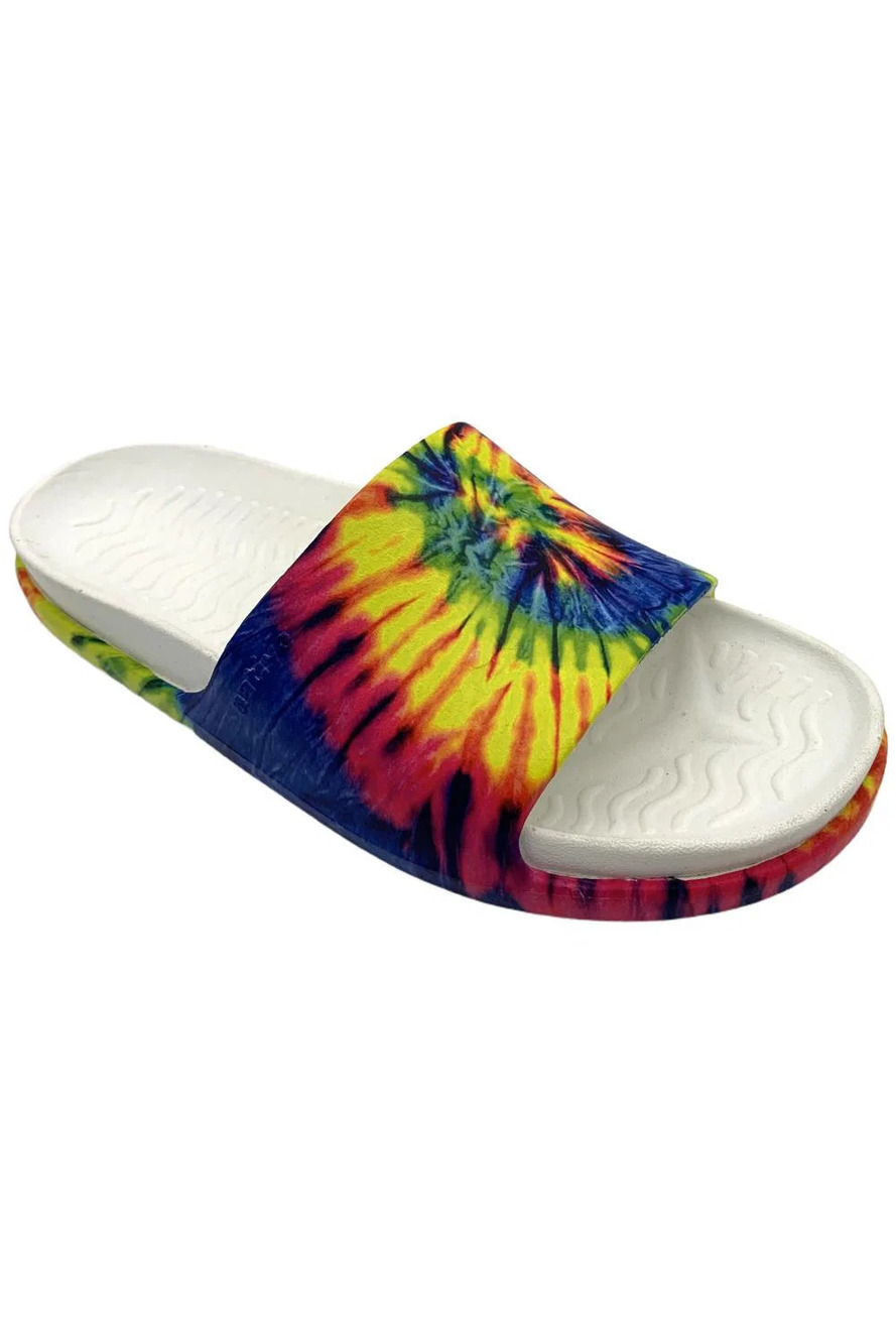 Native Shoes Women's Spencer LX Sugarlite Sandals White/Neon Tie Dye - Medium